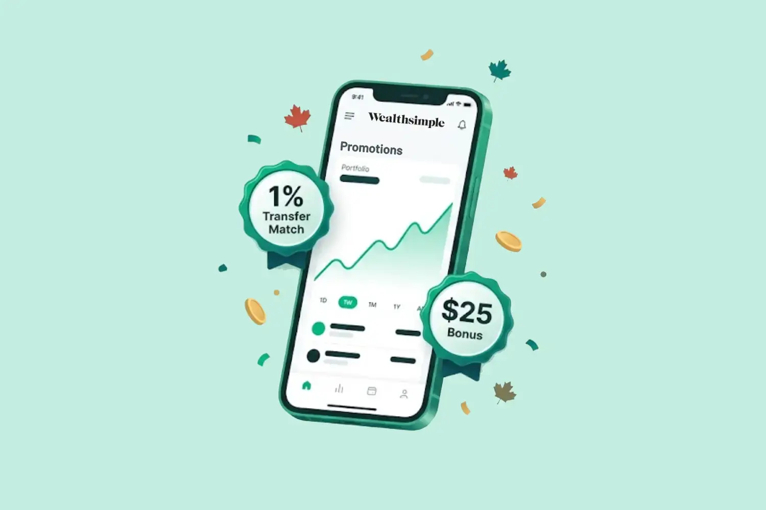 Wealthsimple 2026 promotions: 1% transfer match and $25 referral bonus