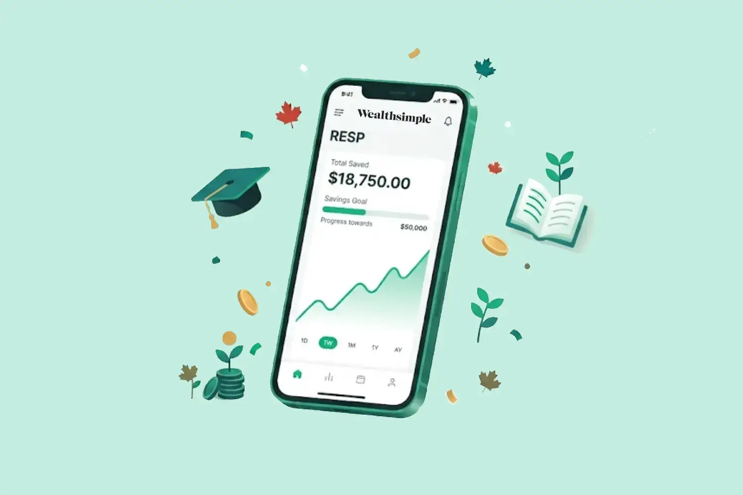 Wealthsimple RESP education savings account screen