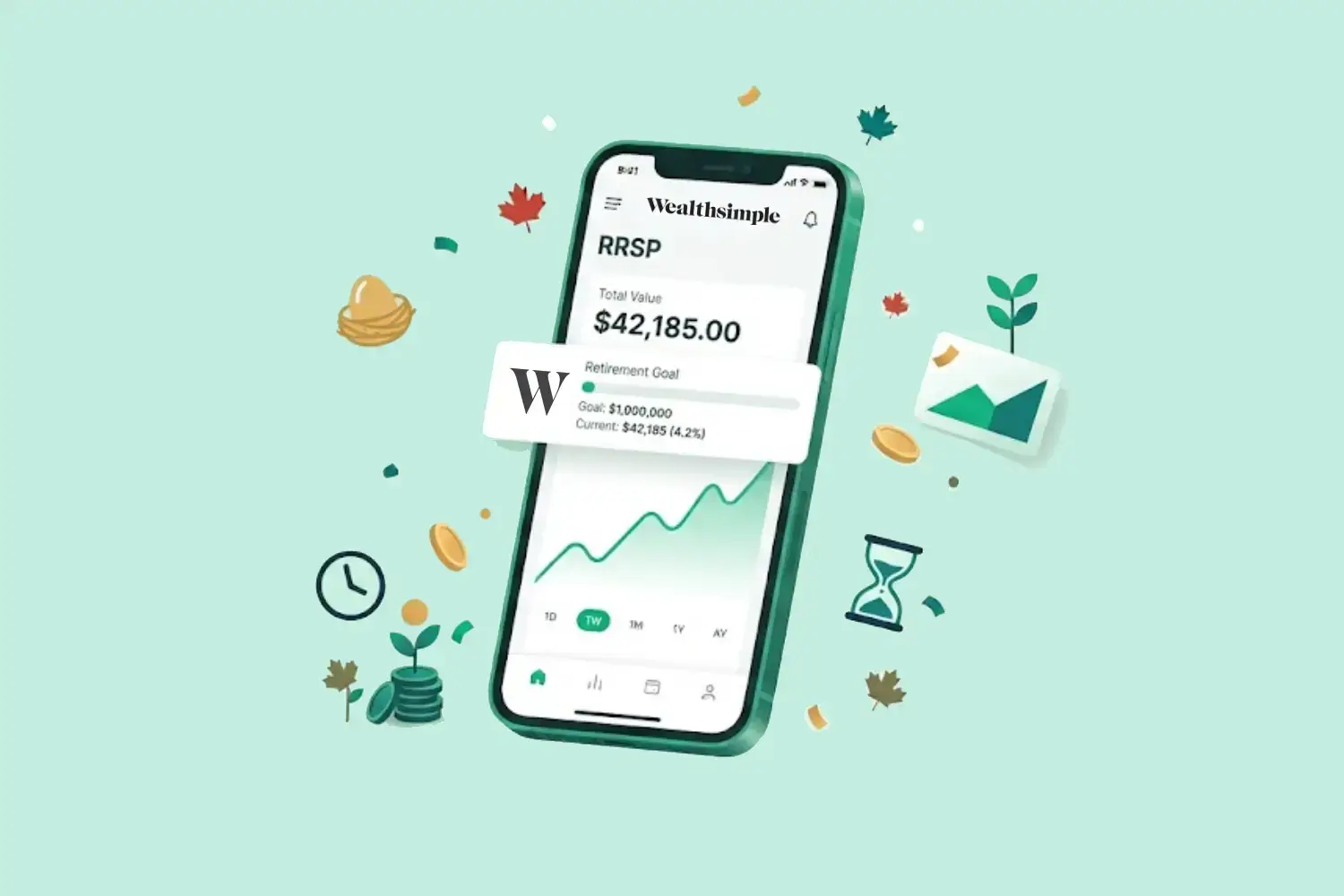Wealthsimple RRSP account showing retirement savings growth