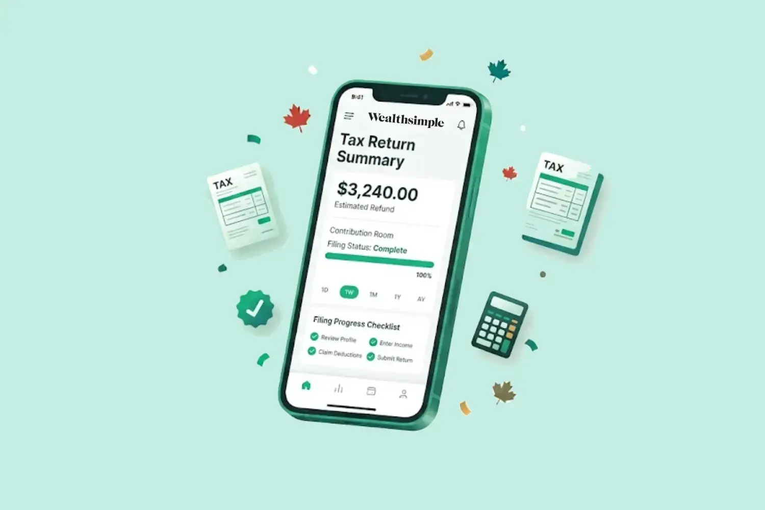 Wealthsimple Tax free filing software screen